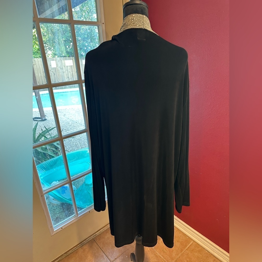 Vintage Maxima USA Black Duster Cardigan XL Celestial Moon Star Trim Style 2045 - Picture 5 of 7